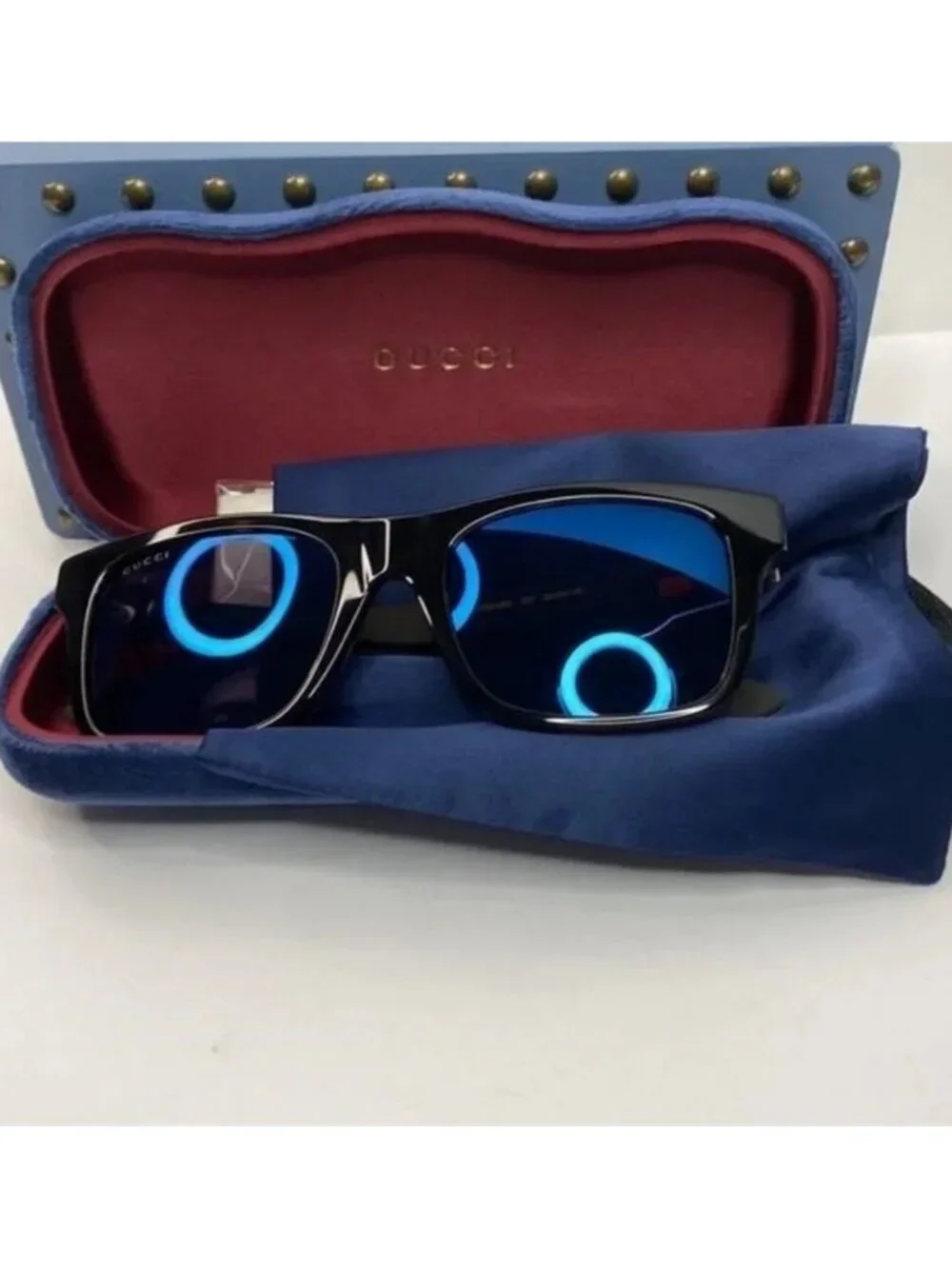 New - Gucci Black GG0008S Square Sunglasses - Picture 14 of 14
